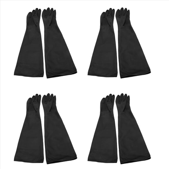 4X Sand Blasting Gloves for Sandblast Cabinet Gloves 60X20cm,4 x pair of sandblasted gloves,black