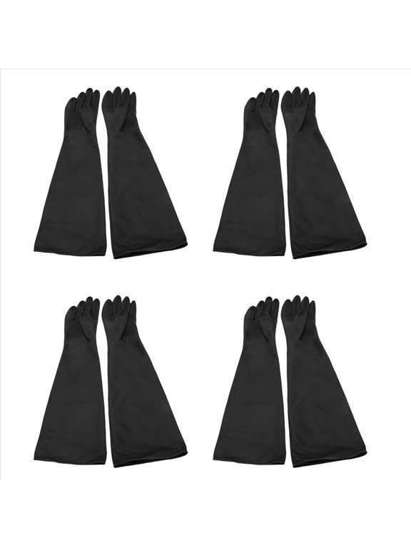 4X Sand Blasting Gloves for Sandblast Cabinet Gloves 60X20cm,4 x pair of sandblasted gloves,black