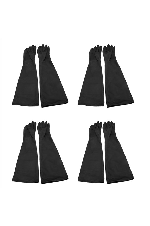 4X Sand Blasting Gloves for Sandblast Cabinet Gloves 60X20cm,4 x pair of sandblasted gloves,black