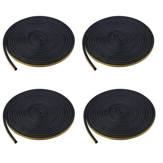 4X Self Adhesive Sealing Strip Door Insulation Strip 5M Black D Shaped Car Door Seal Glue Strip for Door and Window