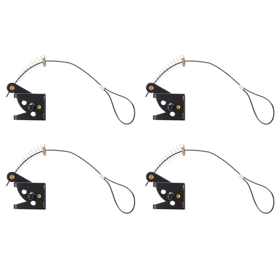 4X Self Locking Gate Latch for Wooden Fence Heavy Duty, Steel Spring Cable Pull String Gate Hardware Gate Lock,4 set Guardrail lock,As Shown