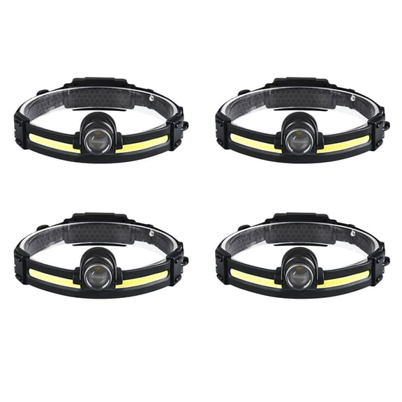4X Sensor Headlight Led Light Outdoor Strong Light Zoom Floodlight COB Head-Mounted Fishing Light Running Headlamp