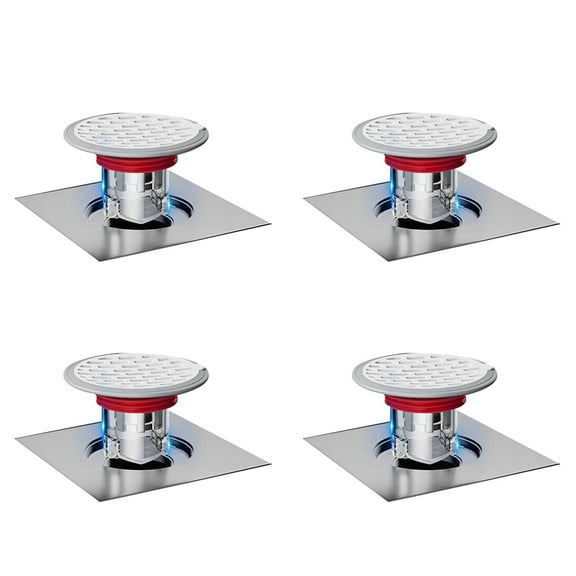 4X Shower Floor Drain Backflow Preventer-One Way Valve, Sewer Anti-Odor Cover (Installation : 32-75mm)