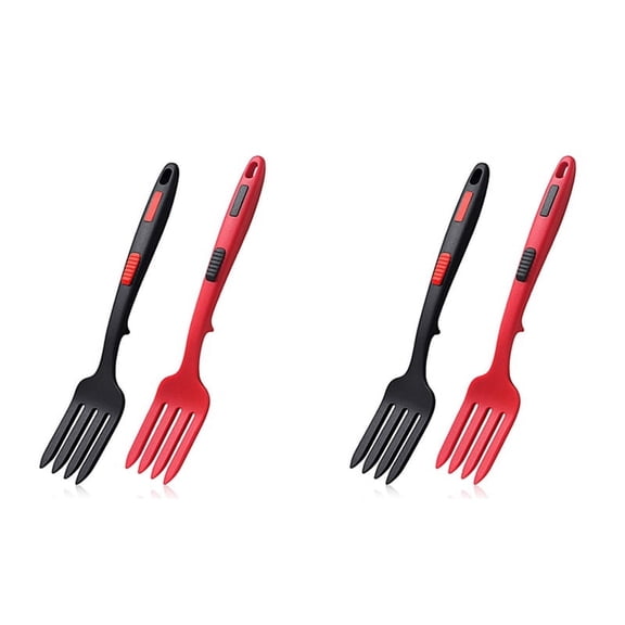 4X Silicone Flexible Fork, Heat- Cooking Fork Tools Dishwasher Safe Kitchen Non Stick for Mix