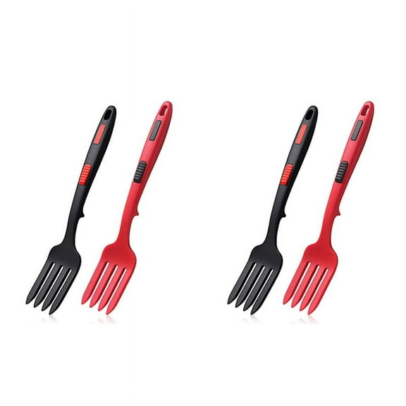 4X Silicone Flexible Fork, Heat- Cooking Fork Tools Dishwasher Safe Kitchen Fork Kitchen Non Stick Fork for Mix