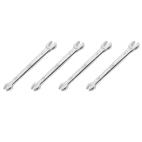 4X Silver Tone 5.5mm X 7mm U Shape Double Open-Ended Wrench Tool,4 x Double Open-ended Wrench,Silver Tone