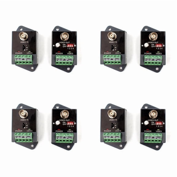 4X Single-Channel Active Video Balun for CCTV HD-TVI CVI AHD Active HD Video Transceiver