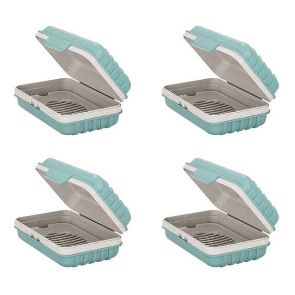 4X Soap Holder, Soap Dish, Bar Soap Holder for Shower, Travel Soap Case with Lid for Gym, Travel Soap Box