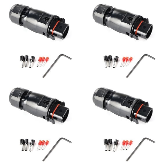 4X Solar PV Connector Plug Waterproof IP68 4000V 40A for Solar PV System Panel Parallel Protection Kit LY01-Male