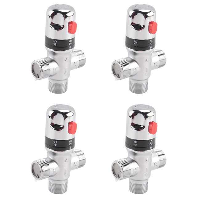 4X Solid Copper 3Way Thermostatic Mixing Valve 3/4 Inch Solar Water