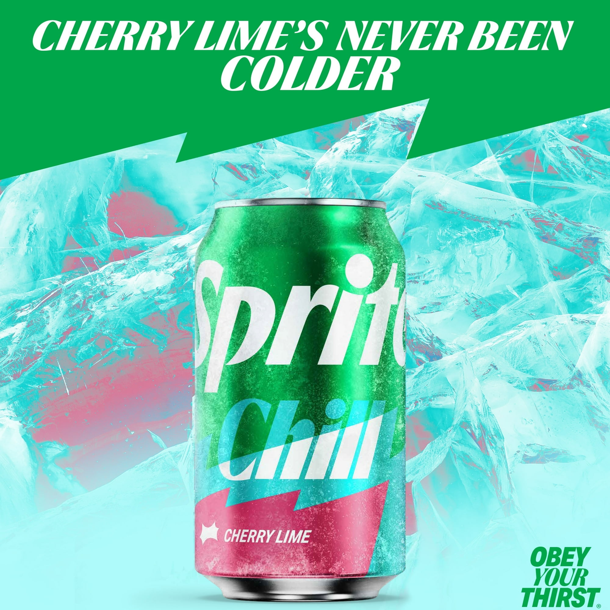 4X Sprite Chill Cherry Lime Natural Flavor Soda Soft Drink Cans, 12 fl oz