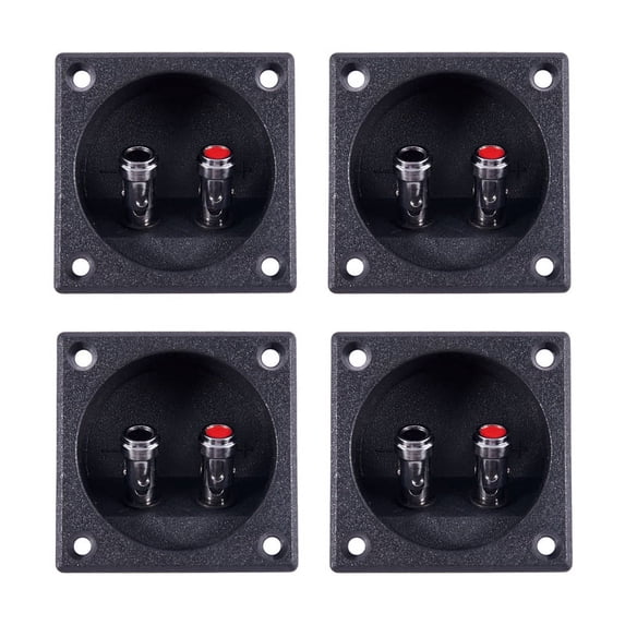 4X Square Shape Double Binding Post Type Speaker Box Terminal Cup Black ...