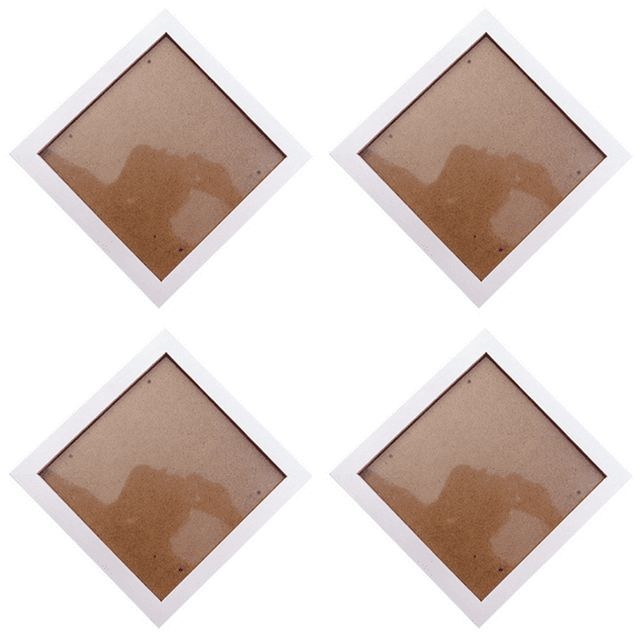 4X Square Thick Pine Wood Wall Picture Frame(White, 6 Inch)