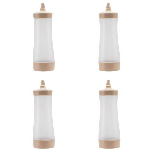 4X Squeeze Bottle Kitchen Boat Plastic Sauce Vinegar Oil Ketchup Cruet Condiment Dispenser