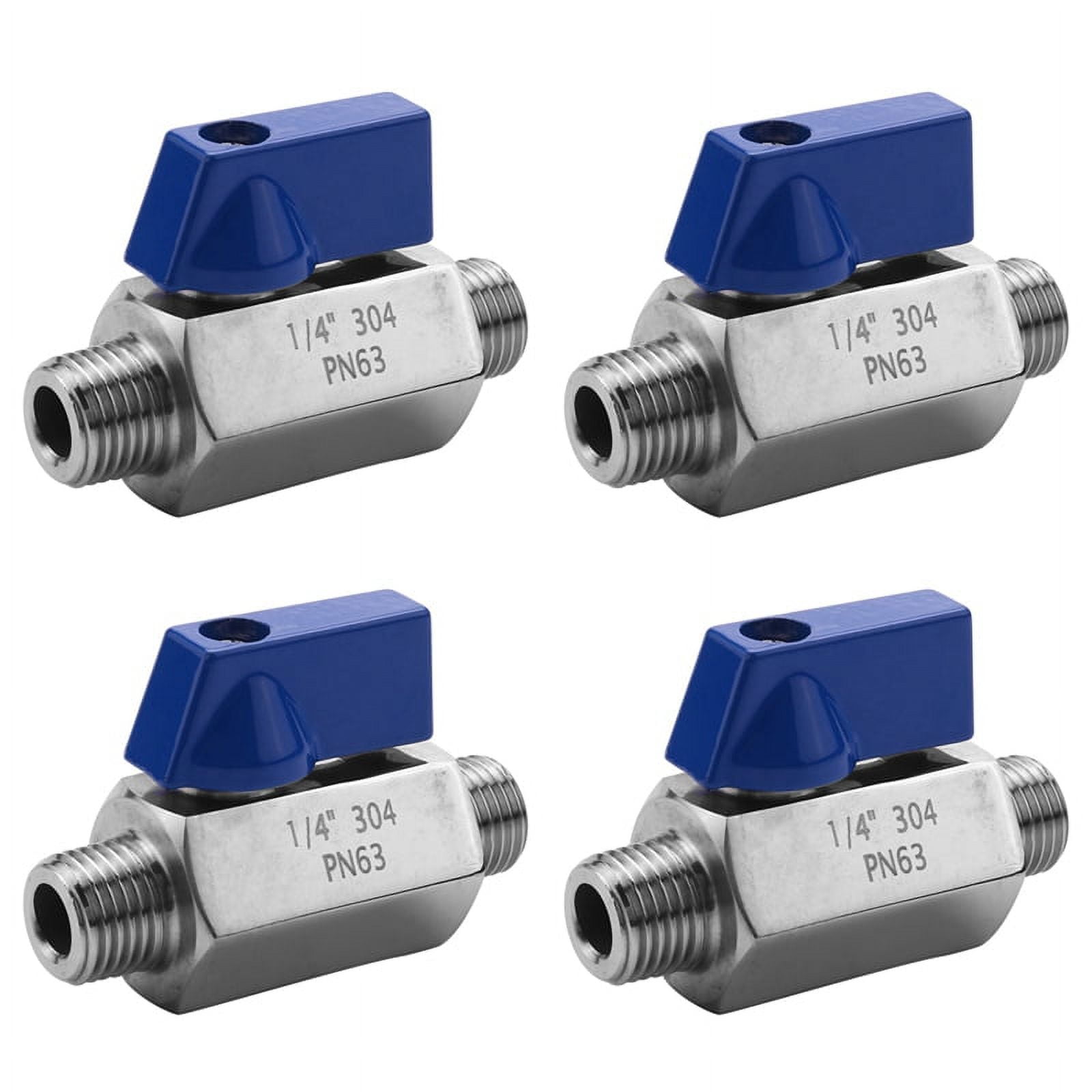 4X Stainless Steel Ball Valve - 1/4 Inch NPT Thread Male Small Mini ...