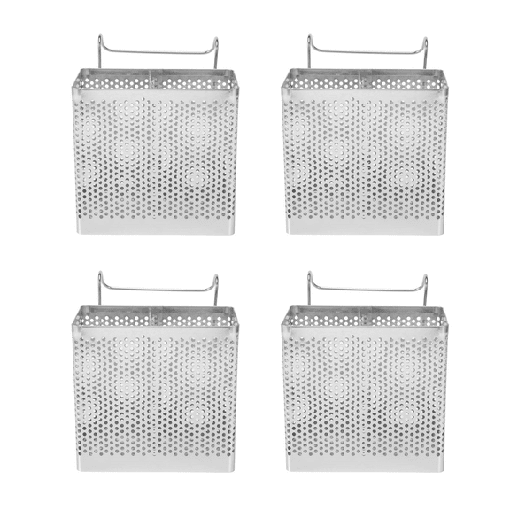 4X Stainless Steel Chopsticks Holder Hanging Cutlery Drying Basket Tableware Drainer with Hooks Kitchen Utensil(A)