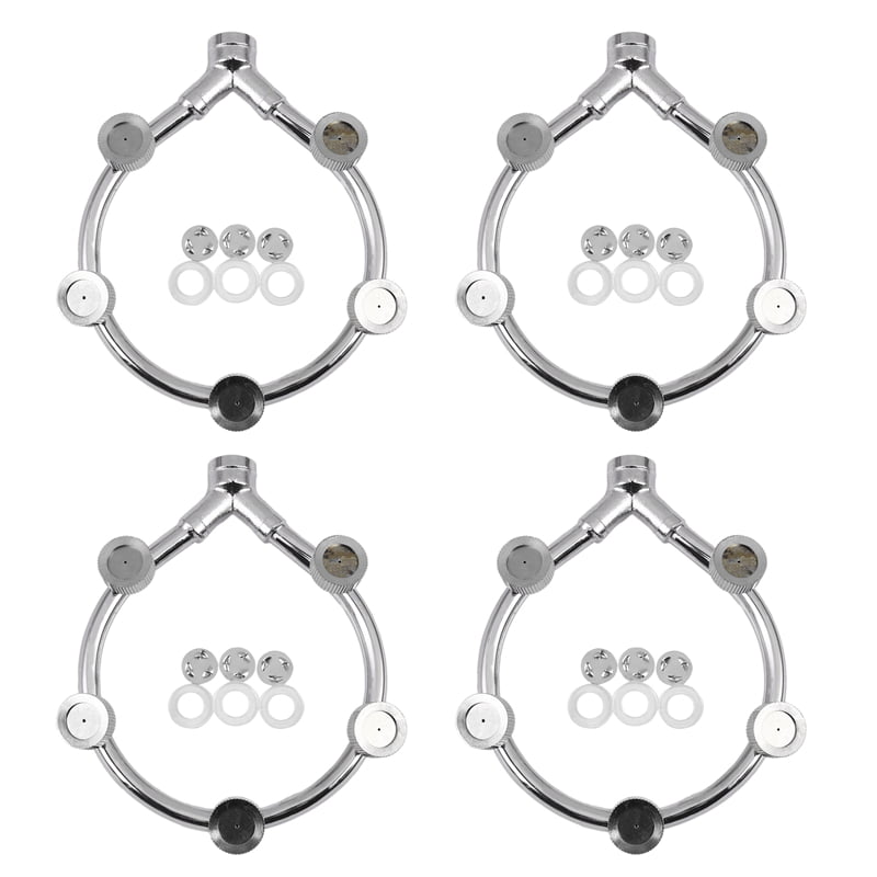 4X Stainless Steel Fan Ring with 5 Nozzle Seats Sprayer Mist Fan Ring