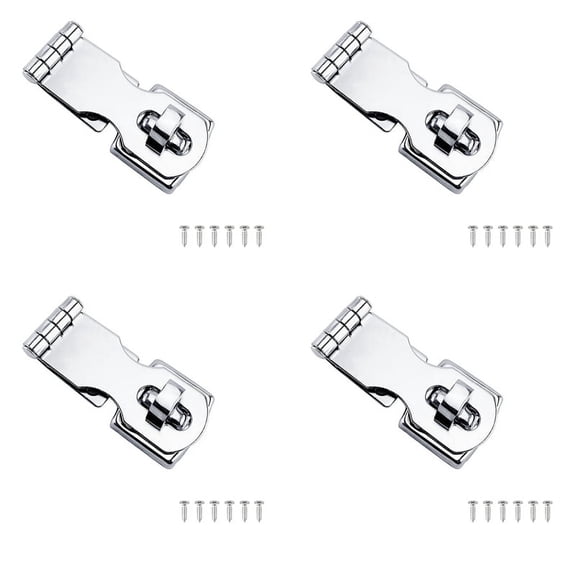 4X Stainless Steel Marine Boat Deck Locker Hatch Latch Fastener,Swivel Door Clasp, Boat Accessories,4 x Hasp Latch Fastener,Silver