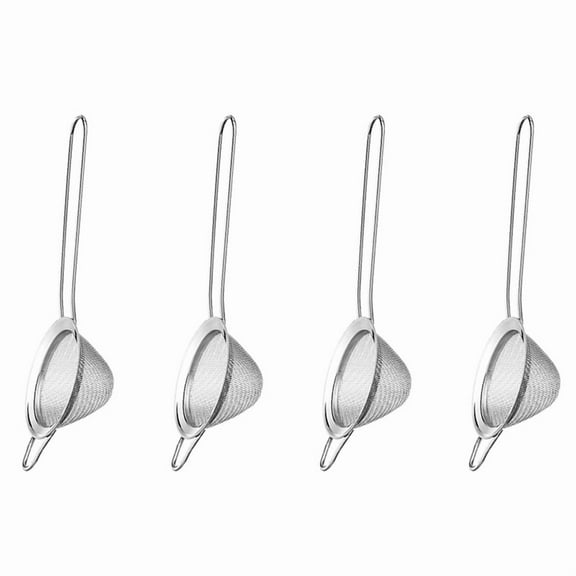 4X Stainless Steel Small Strainer Fine Mesh Strainer, Mini Cocktail Strainer for Cocktails Tea Herbs Coffee & Drinks