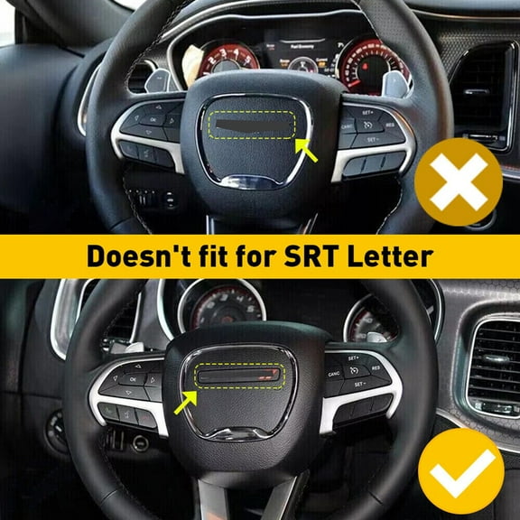 4X Steering Wheel Decor Cover Trim For Dodge For Challenger 2015-2022 For Jeep