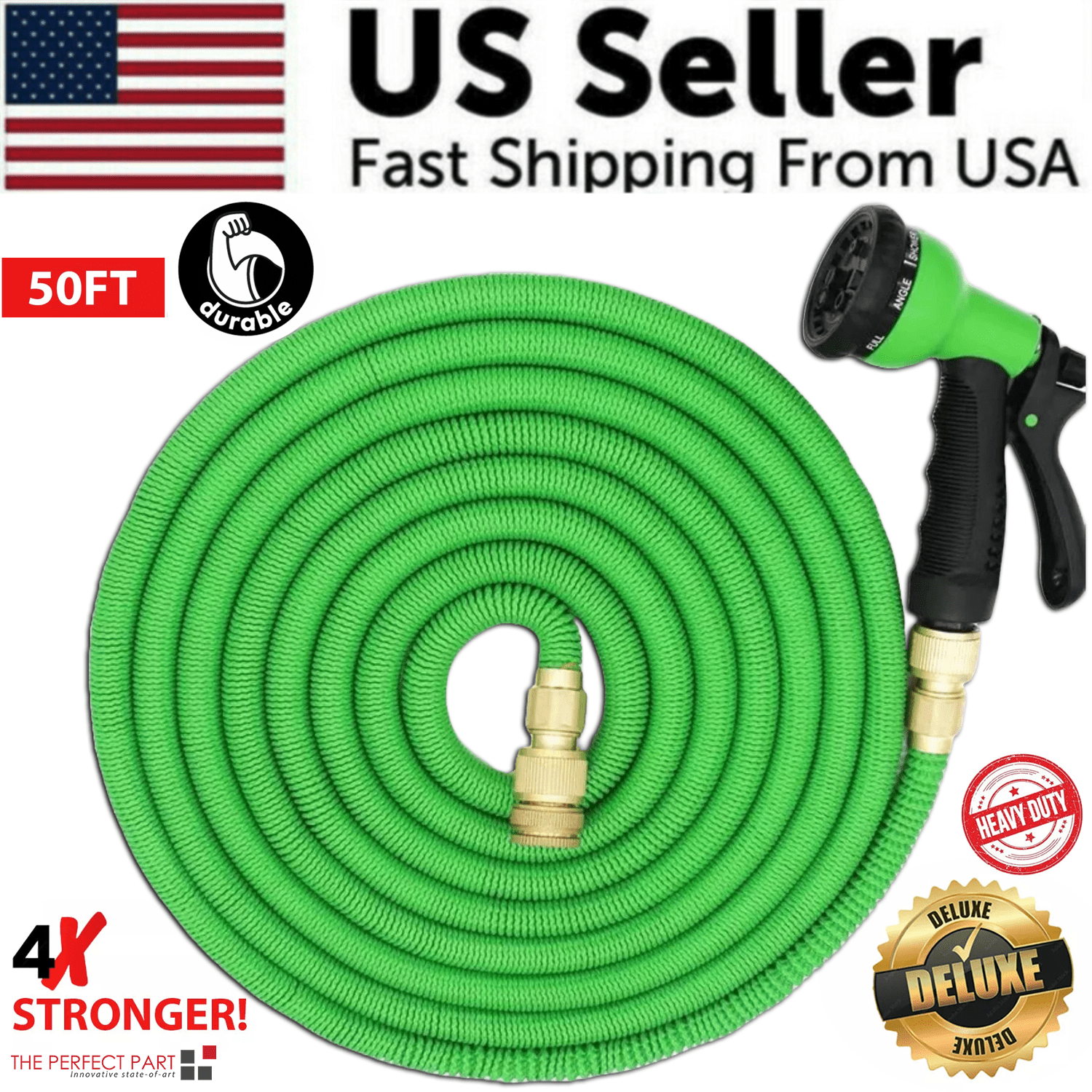 Expandable Garden Hose - 4X Stronger, Flexible, 25 To 100 FT Lengths, Anti-Kink