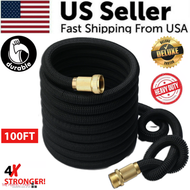 4X Stronger Deluxe Expandable Garden Hose – 25, 50, 75, Or 100FT – With Nozzle Option