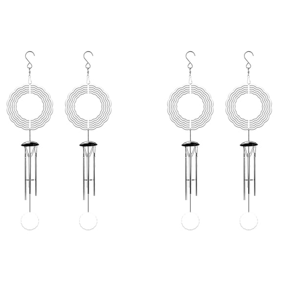 4X Sublimation Wind Spinner Blanks Outdoor Decor, Windchimes with 4 Thickened Aluminum Tubes for Mom Grandma Women