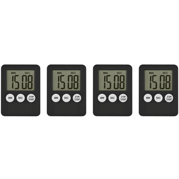 4X Super Thin LCD Digital Screen Kitchen Timer Square Cooking Count Up Countdown Alarm Magnet Clock