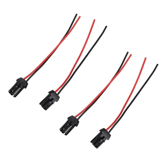 4X T10 W5W Auto Light Bulb Socket Lamp Holder Connector Extension,4 x Car Light Socket,Black& Red
