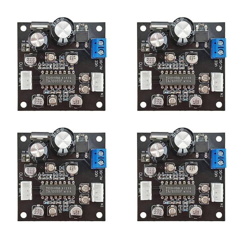 4X TA7668 Tape Drive Preamplifier Amplifier Tape Deck Board Magnetic Head Preamp Audio Recorder Desktop Radio DIY,4 x Preamp Audio Module,Black