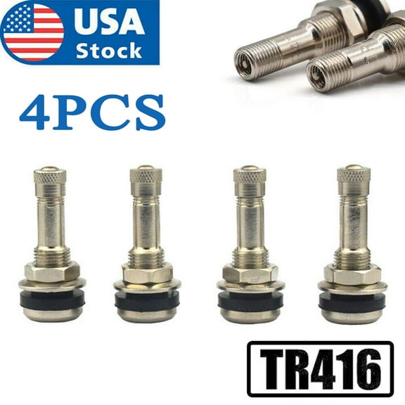 4X TR416 1.5" Long Chrome Clamp In Valve Stem for .453 and .625 Valve Holes US