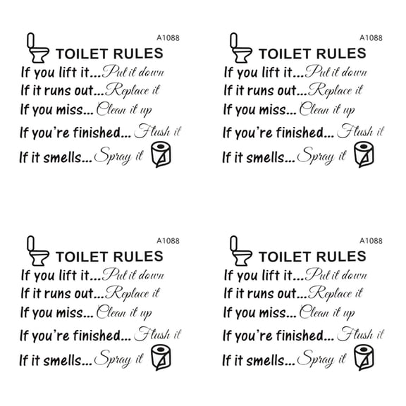 4X Toilet Rules Bathroom Removable Wall Sticker Vinyl Art Decals DIY Home Decor