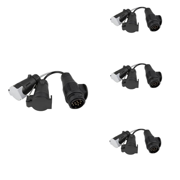 4X Towing Adapter 13 Plug Pin to 7 Pin 12N+12S Socket Towbar Electric Conversion Adapter Lead for Trailer Truck Caravan,4 x Towing Adapter,black