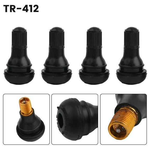 4X Tr412 High Quality Tire Universal Rubber Valve Tubeless Nozzle Wi/ Valve Core
