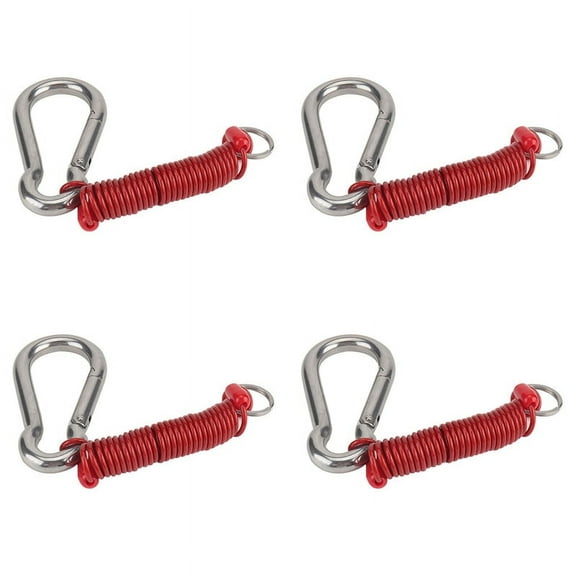 4X Trailer Spring Rope Safety Buckle,Zip 4 Foot Breakaway Cable 80-01-2140 (Red),4 x spring rope 4 x spring hook 4 x ring,Red