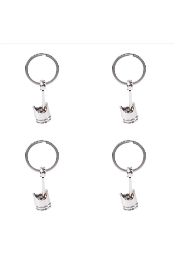 4X Trendy Car Engine Piston Keyring Chain Keychain Key Fob Silver,4 x Keychain,Silver