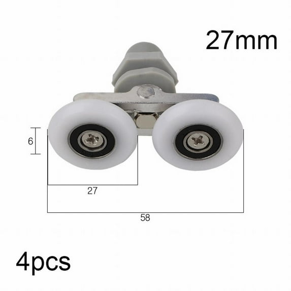 4X Twin Bathroom Shower Door Roller Runner Wheels Sliders 19/23/25/27Mm Dia