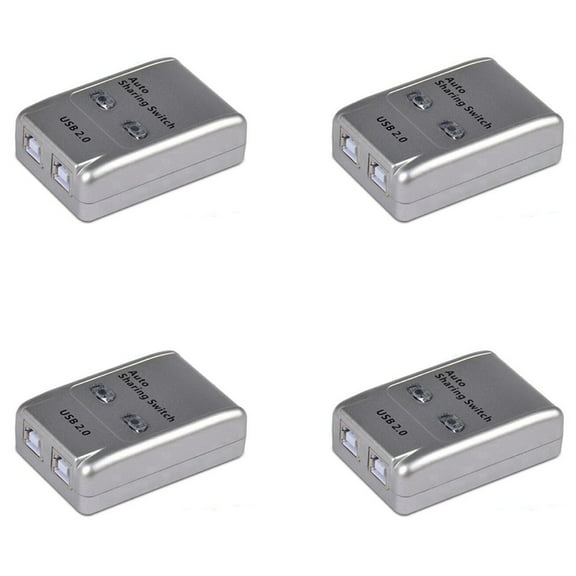 4X USB 2.0 Auto Sharing Switch 2 Port HUB Adapter Switcher for 2 PC Printer USB Switch Devices Support