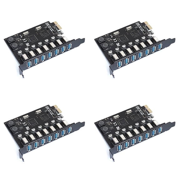 Pci External Adapter 4X USB 3.0 PCI Express Adapter PCI E to 7Ports USB 3 Expansion Adapter ...