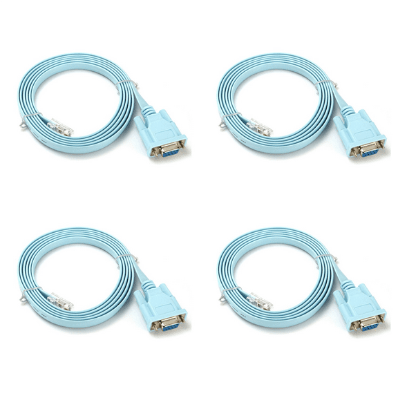 4X USB Console Cable RJ45 Cat5 Ethernet to Rs232 DB9 COM Port Serial Female Routers Network Adapter Cable 1.8M