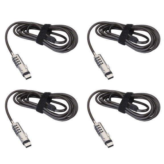 4X USB Password Lock Computer Lock Password Protection Anti-Theft Lock Universal Laptop Computer Password Lock,4 x USB Password Lock,Silver & Black