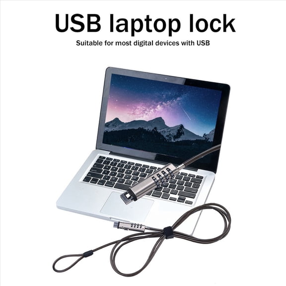 4X USB Password Lock Computer Lock Password Protection Anti-Theft Lock Universal Laptop Computer Password Lock