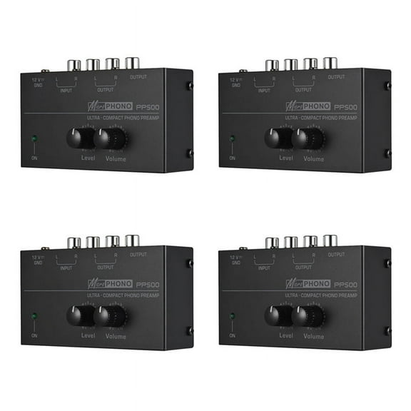 4X Ultra-Compact Phono Preamp PP500 with Treble Balance Volume Adjustment Pre-Amp Turntable Preamplificador US Plug
