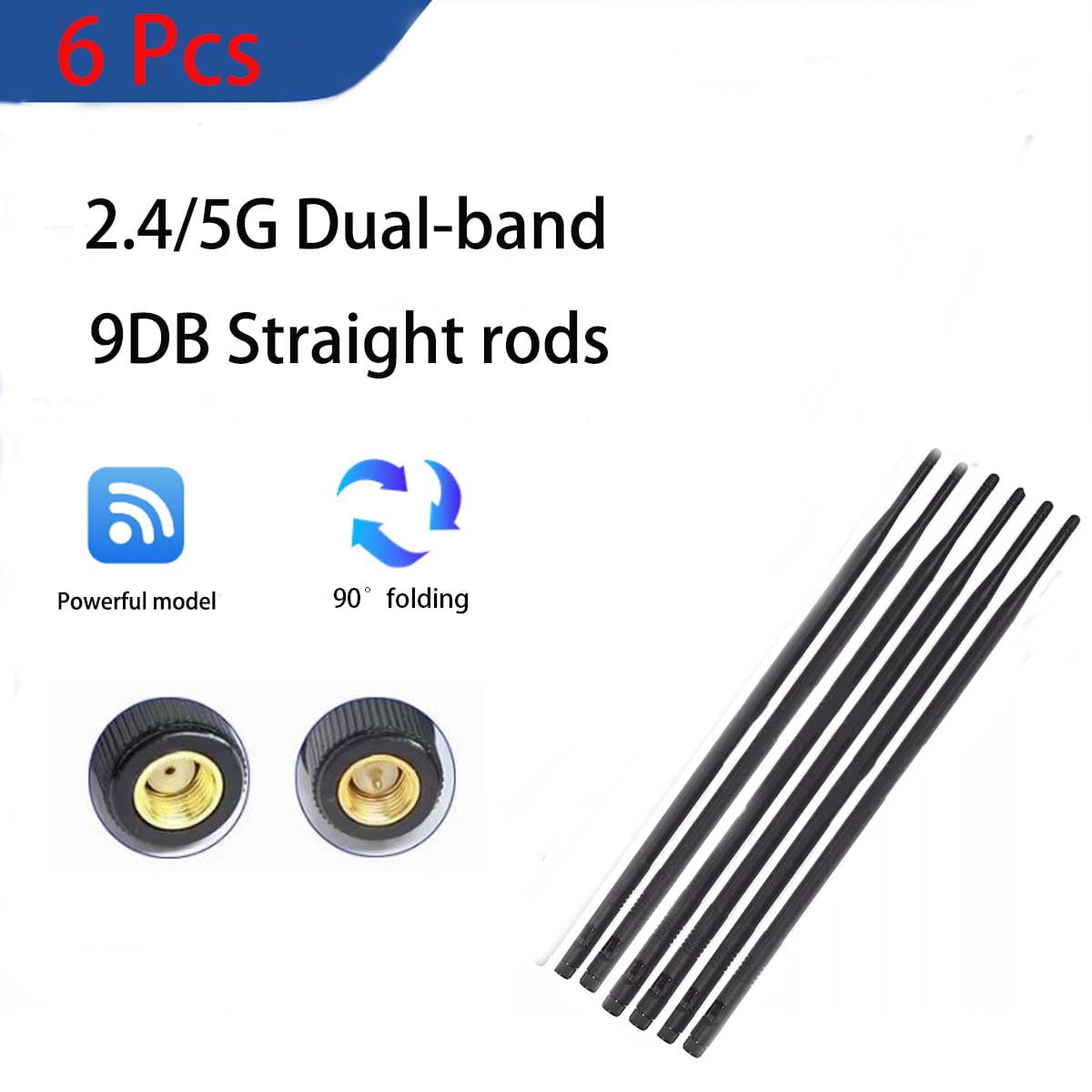 4X Universal 9DB2.4G/5G Straight Pole Wireless WiFi Router Dual-Band ...