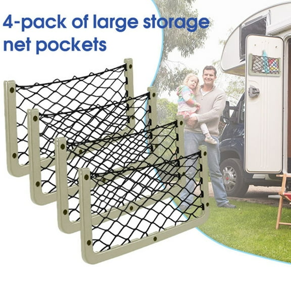 4X Universal Car Back Storage Elastic Mesh Net Bag Luggage Holder Pocket Camper