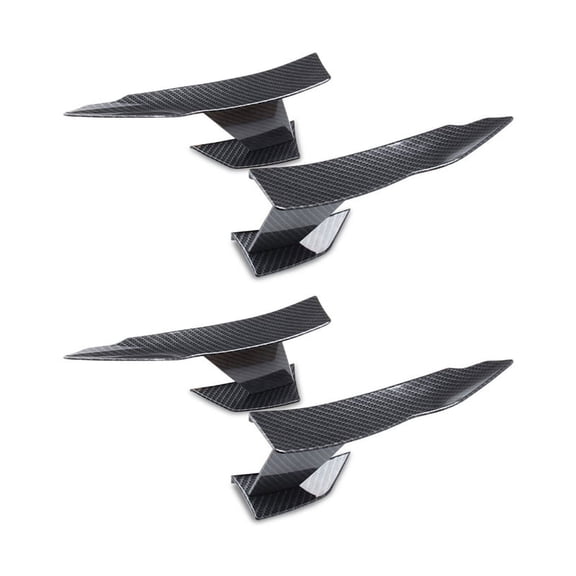 4X Universal Carbon Fiber Look Car Front Bumper Lip Splitter Fins Body Canards Diffuser Spoiler for -