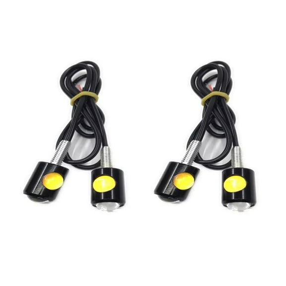 4X Universal Motorcycle Mini LED Turn Signals Indicator Amber Blinker Light Lamp TAPDRA Accessory Part