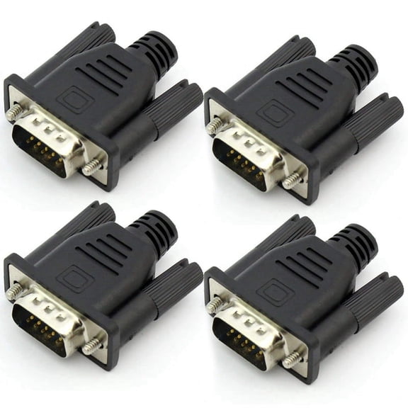 4X VGA Virtual Display Adapter Male Dummy Plug EDID Headless Ghost Emulator Lock Plate