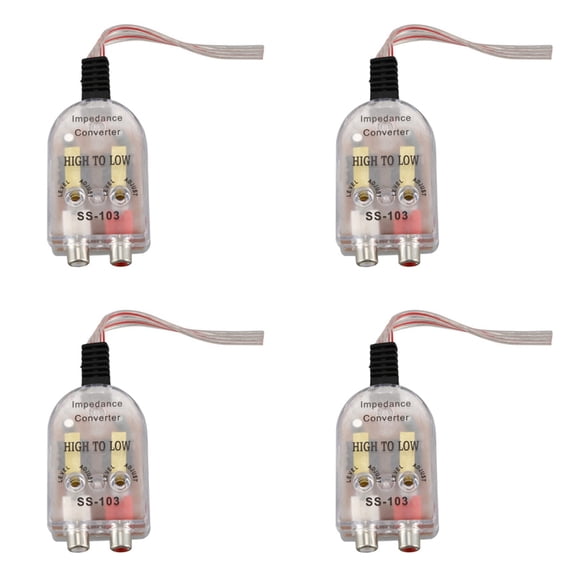 4X Vehicles Auto Car High to Low Impedance Converter Adapter Speaker to Line