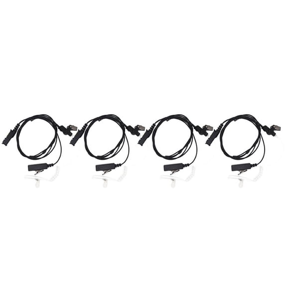 4X Walkie Talkie Air Acoustic Tube PPT Headset Earpiece for Xir P6600 P6620 XPR3300 XPR3500 MTP3250,4 x earphone,Black